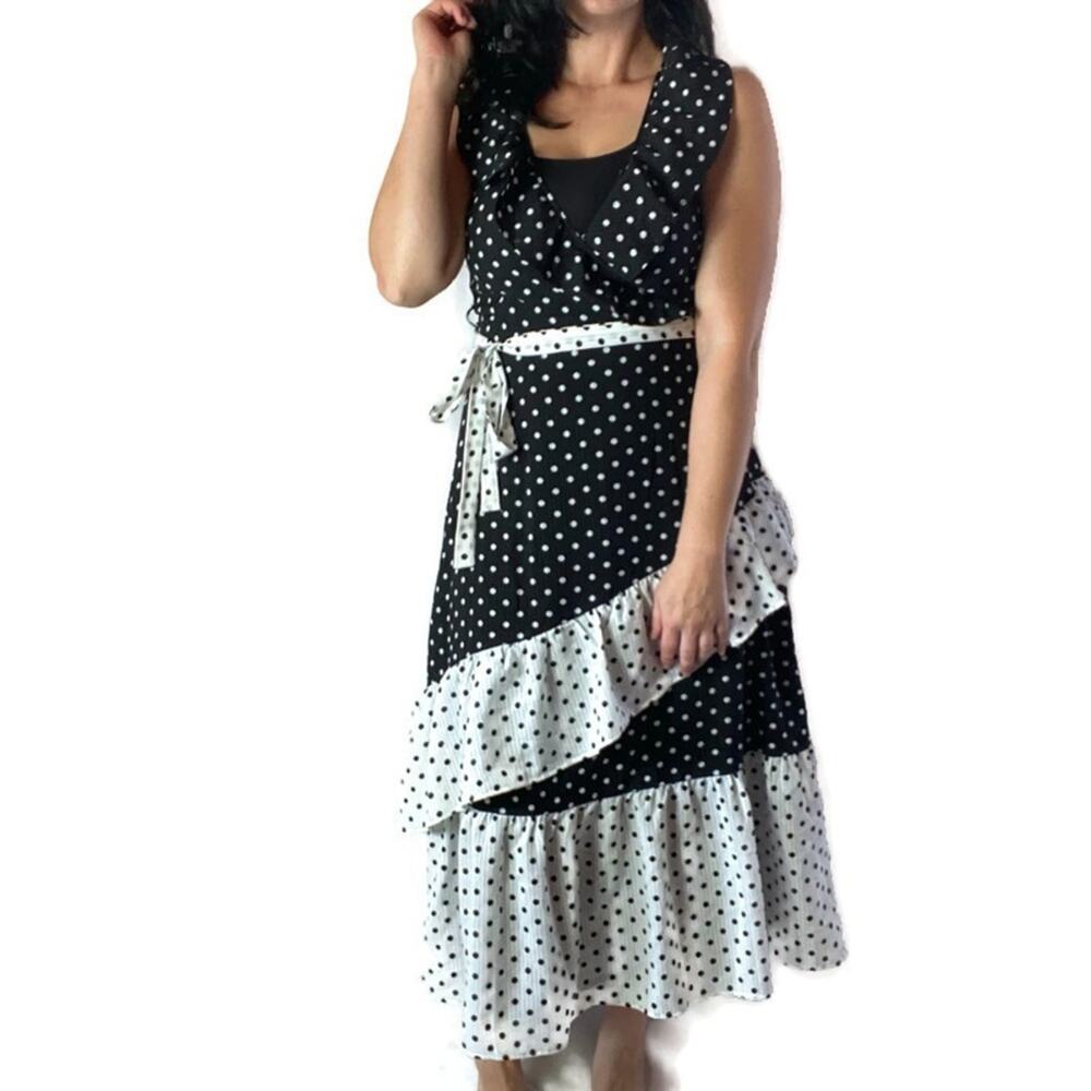 Q&A Los Angeles Polka Dot Midi Dress Size Small